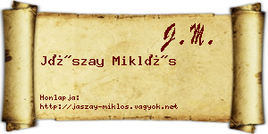 Jászay Miklós névjegykártya