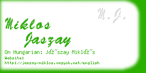 miklos jaszay business card